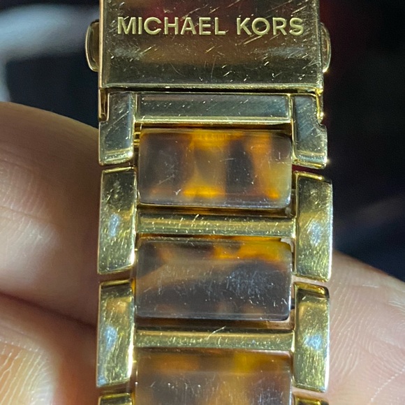WORKING Michael Kors Ladies Watch MK4242 Gold-tone and Tortoise Shell Acrylic - Picture 3 of 6